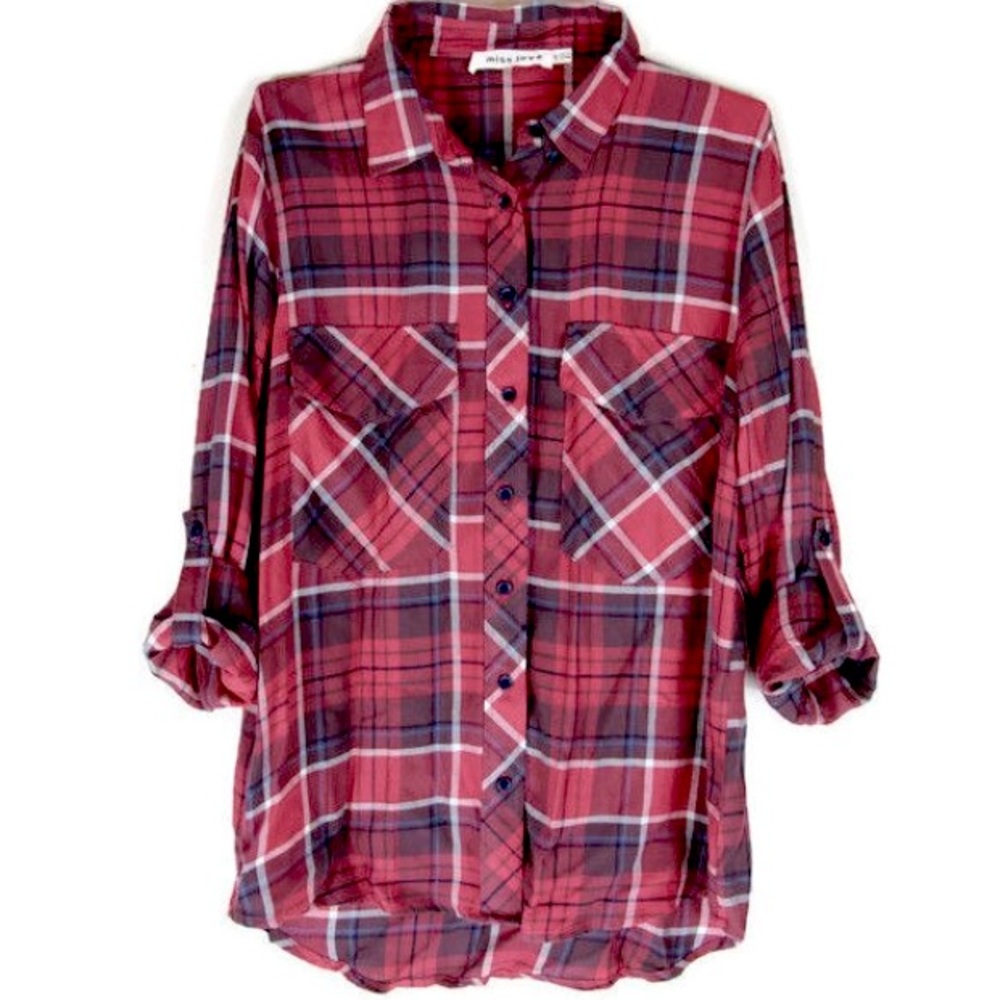 Free People Plaid Flannel Shirt